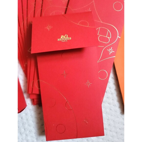 2025 Hermes Chinese New Year of Snake Red Envelopes Set & Hermes shopping bag - Picture 5 of 7